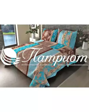 КПБ 1.5 спальный Ажур, бирюзовый, набивная бязь 125 г/м² 304-1